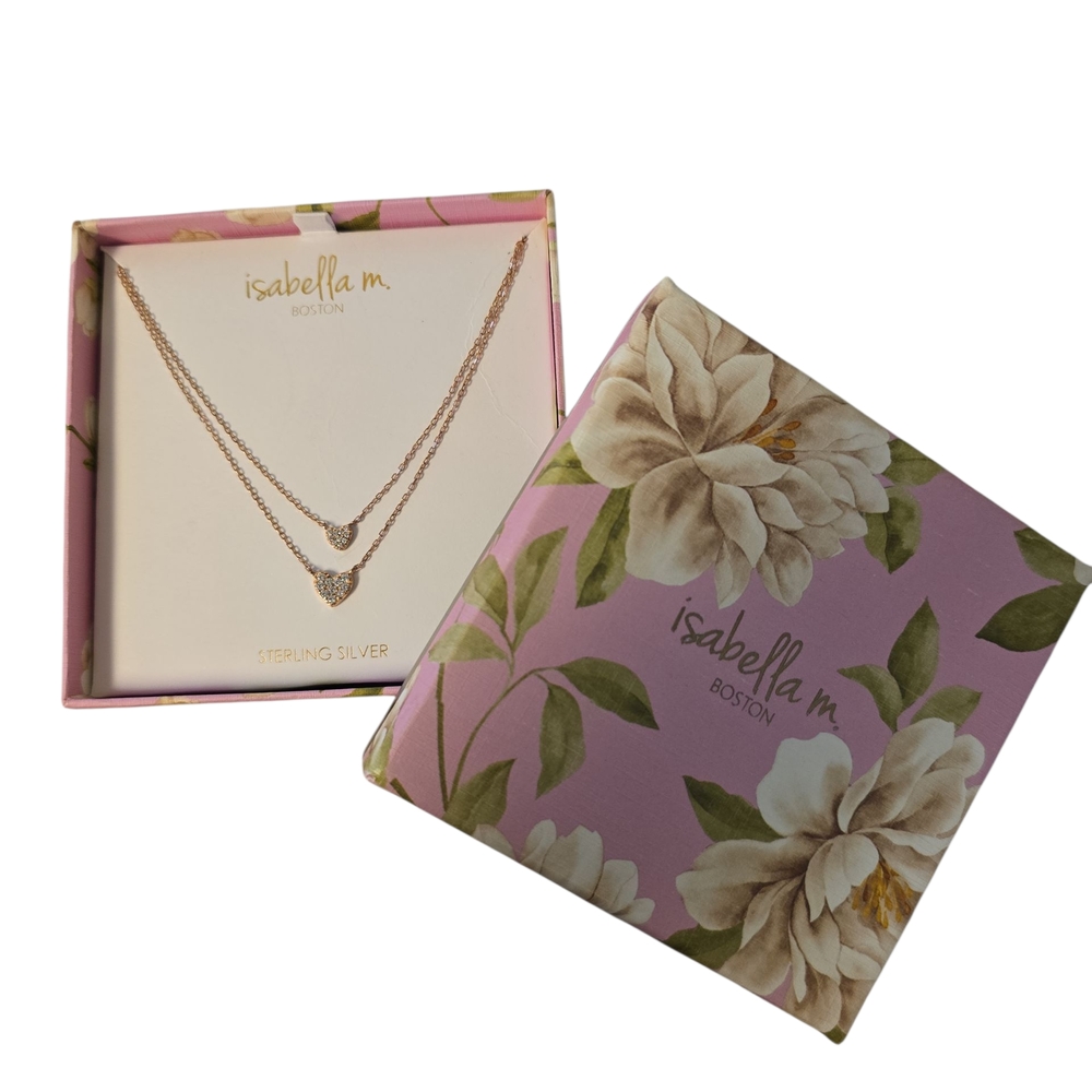 Isabella Pink Double Heart Necklace